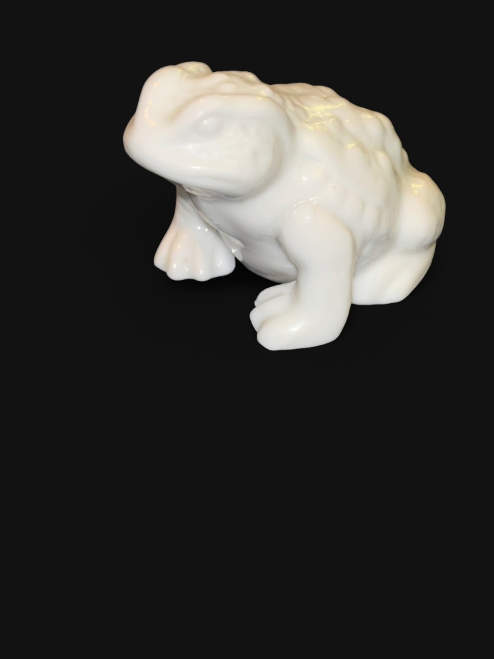 Small White Ceramic Frog Figurine